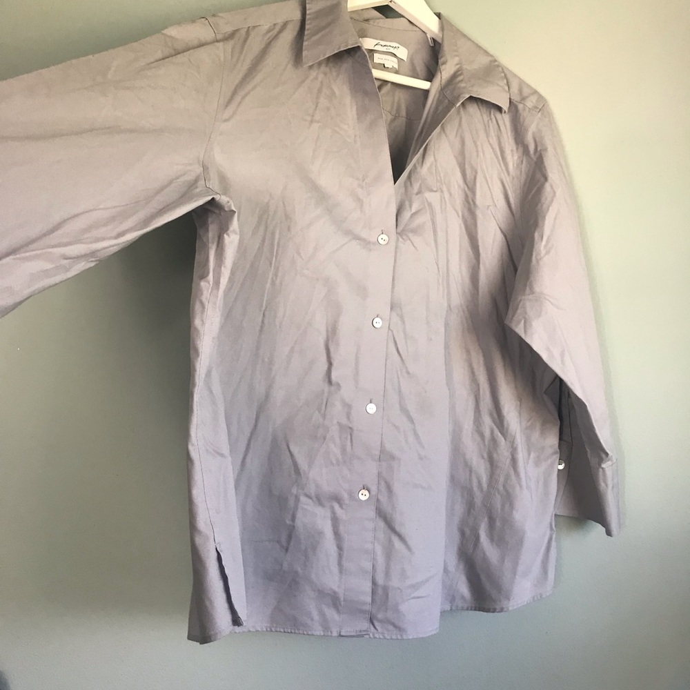 Women’s 1x gray button up top-Fox Croft - Picture 3 of 7